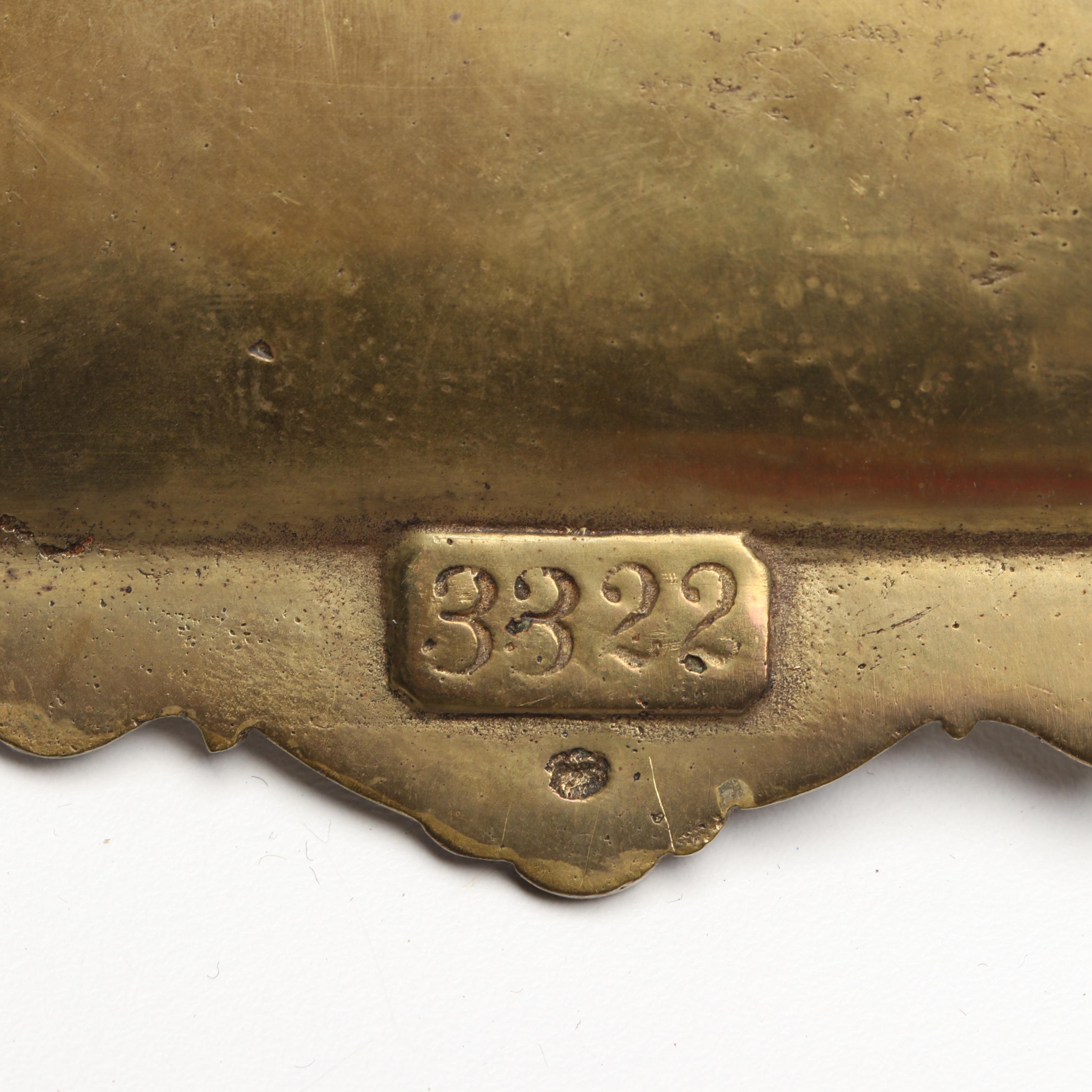 Victorian Style Brass Inkwell and Desk Blotter, Late 19th/ Early 20th