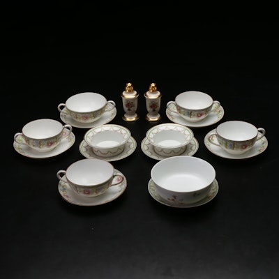 Noritake "The Flamengo" Cream Soups with Limoges Custards and Other Tableware