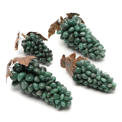 Carved Stone Grape Clusters, Mid to Late 20th Century