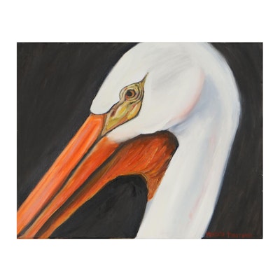 Marcella Francis Perryman Oil Painting of Pelican