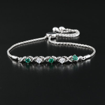 Sterling Emerald and Sapphire Bracelet