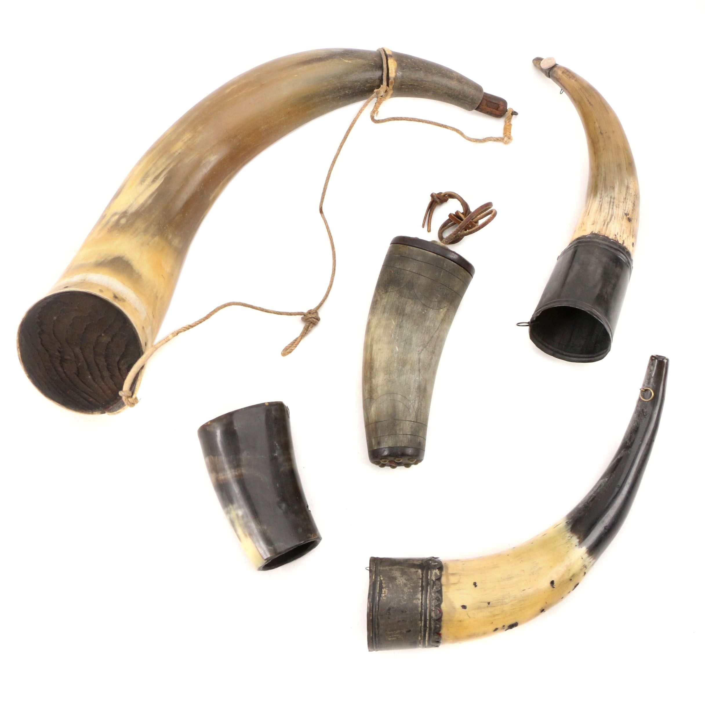 Carved Gunpowder Horns EBTH
