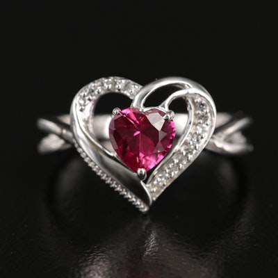 Heart Ruby and Sapphire Heart Ring