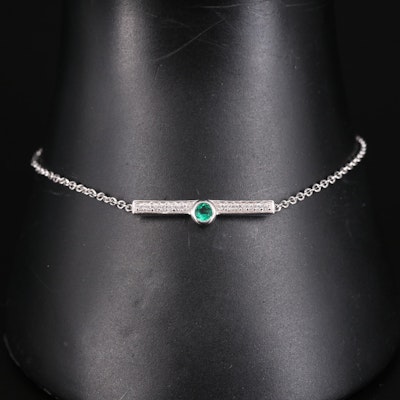 Sterling Emerald and Sapphire Bar Bracelet