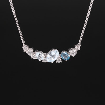 Sterling Topaz and Sapphire Necklace