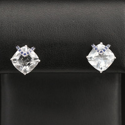 Sterling Topaz and Sapphire Stud Earrings