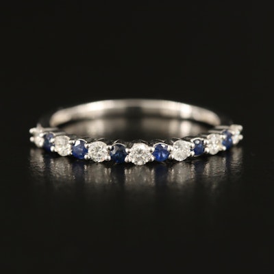 Sterling Sapphire and Diamond Band
