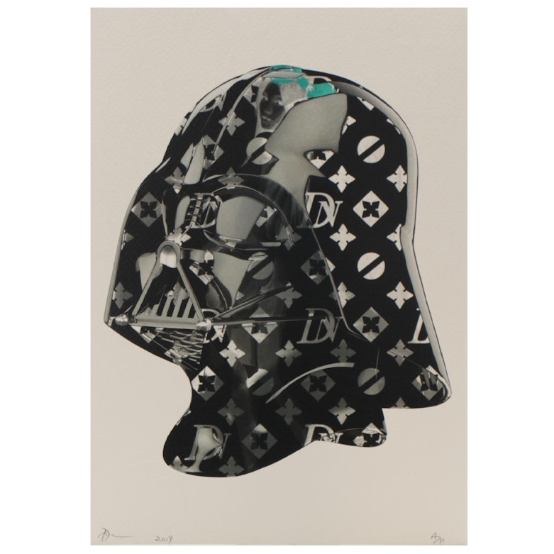Death NYC Pop Art Graphic Print of Skull with Louis Vuitton