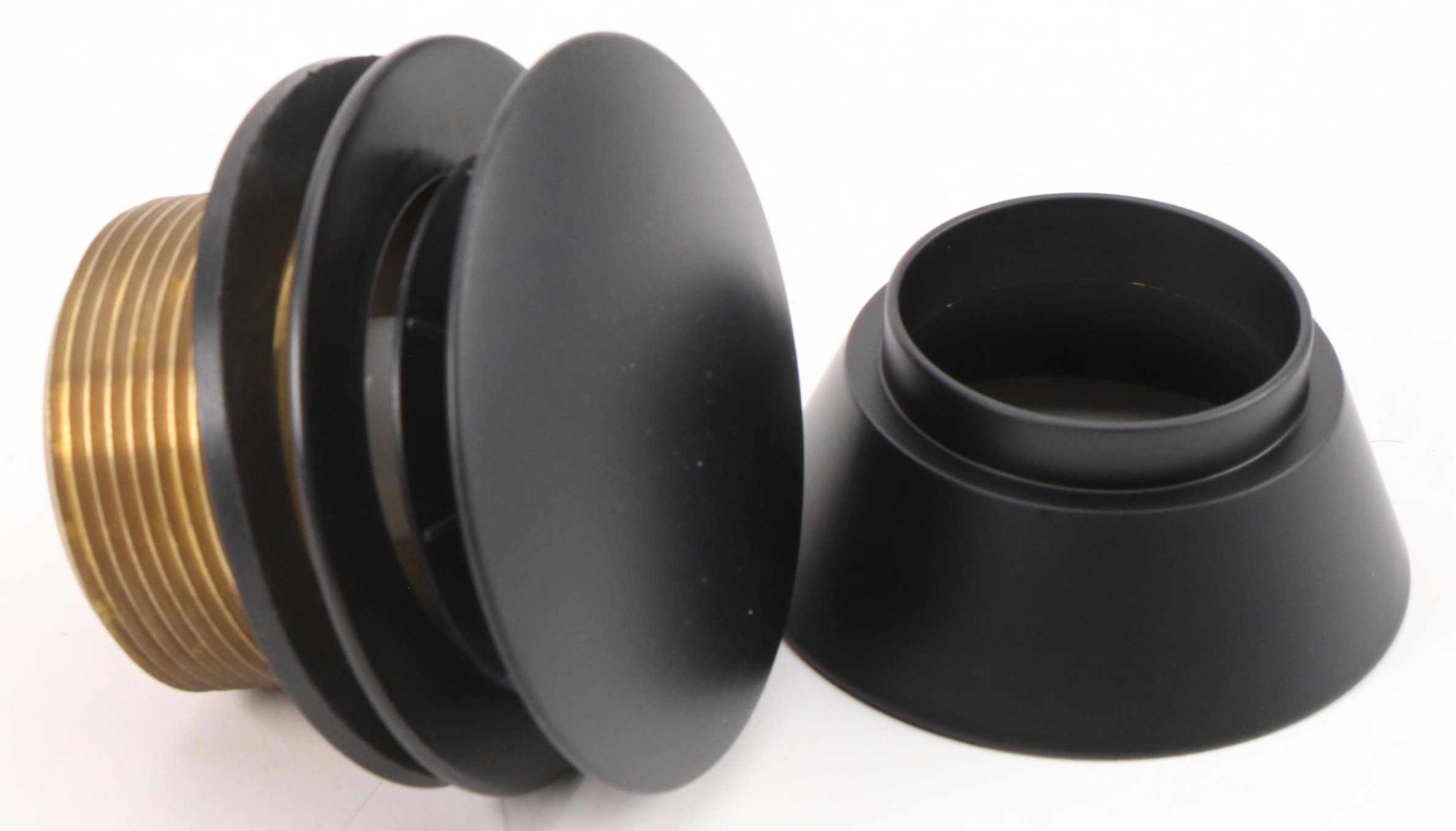 Swivel Style Tub Drain Body, Overflow and PopUp Drain in Matte Black