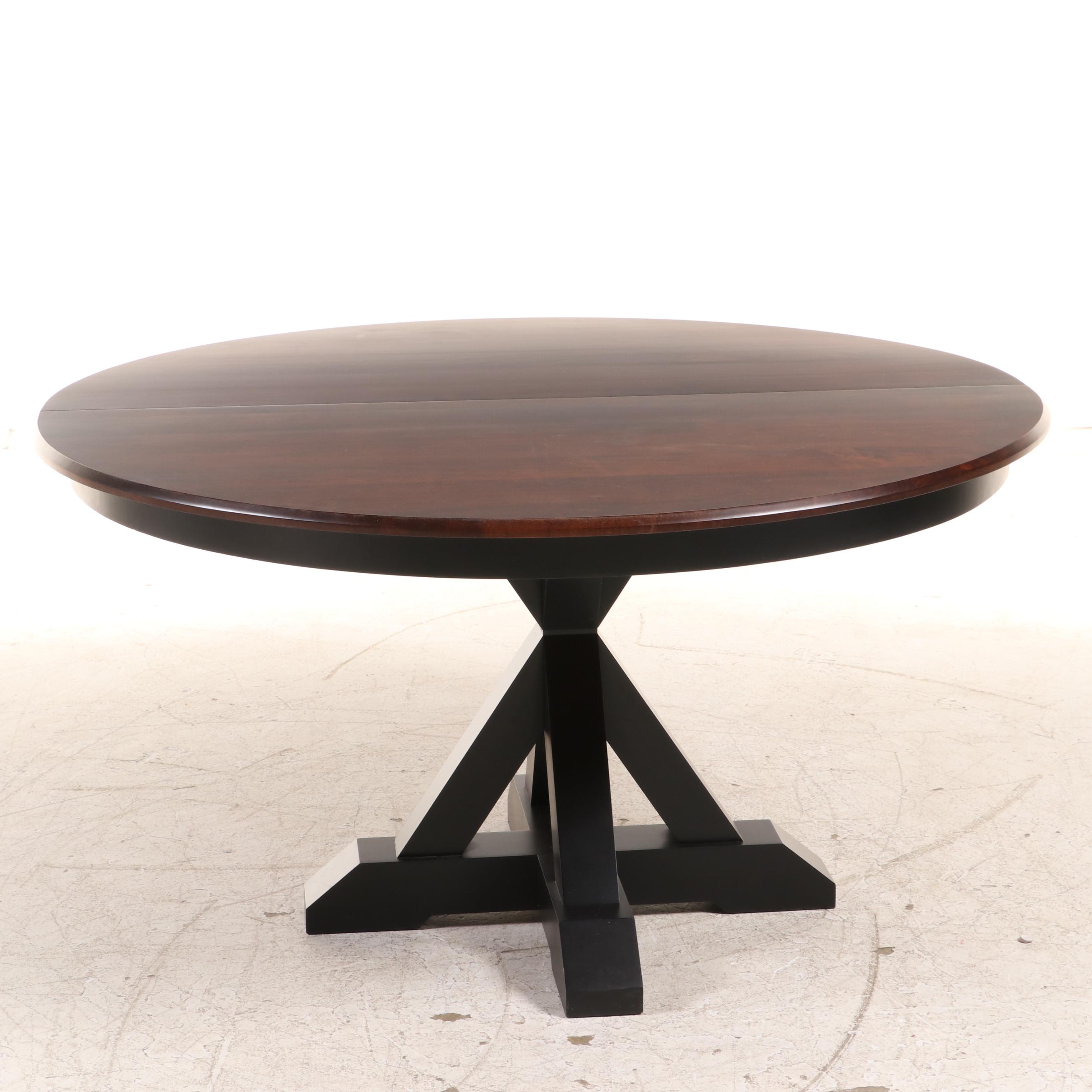 FivePiece Havertys "Jamestown" Maple and ParcelEbonized Dining Set EBTH