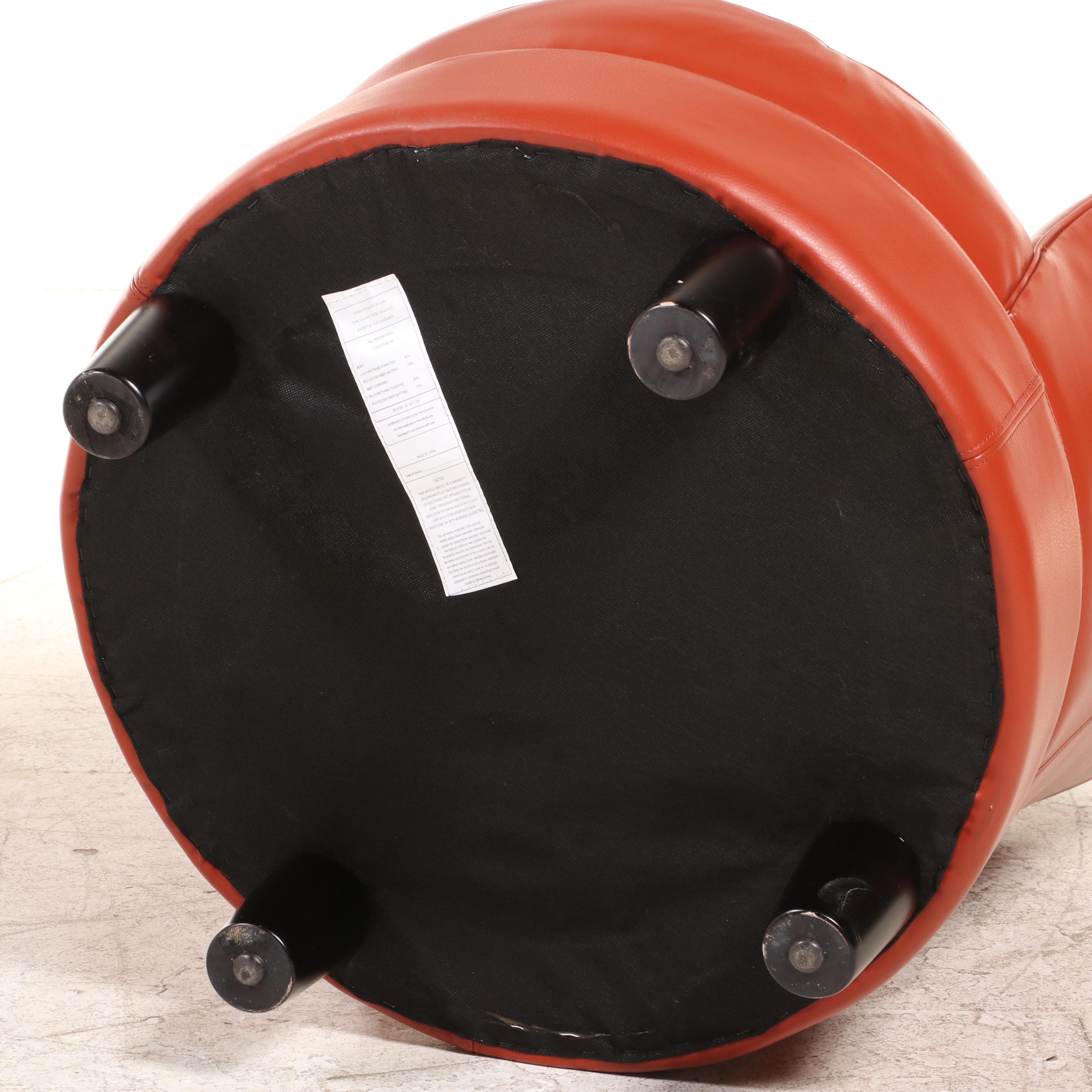 Modernist Style FauxLeather Swivel Tub Chair EBTH