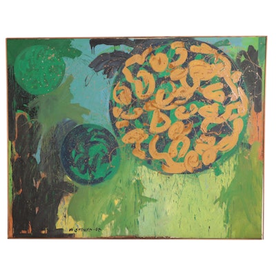 Walter Stomps Large-Scale Abstract Oil Painting, 1963