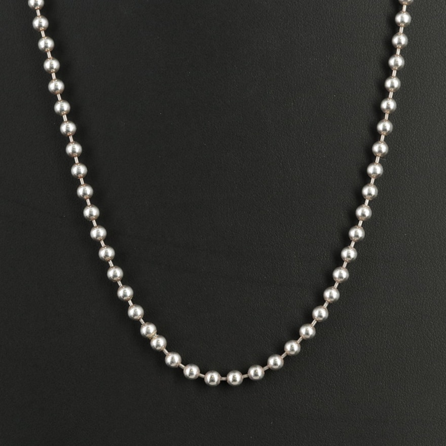 Italian Sterling Bead Necklace