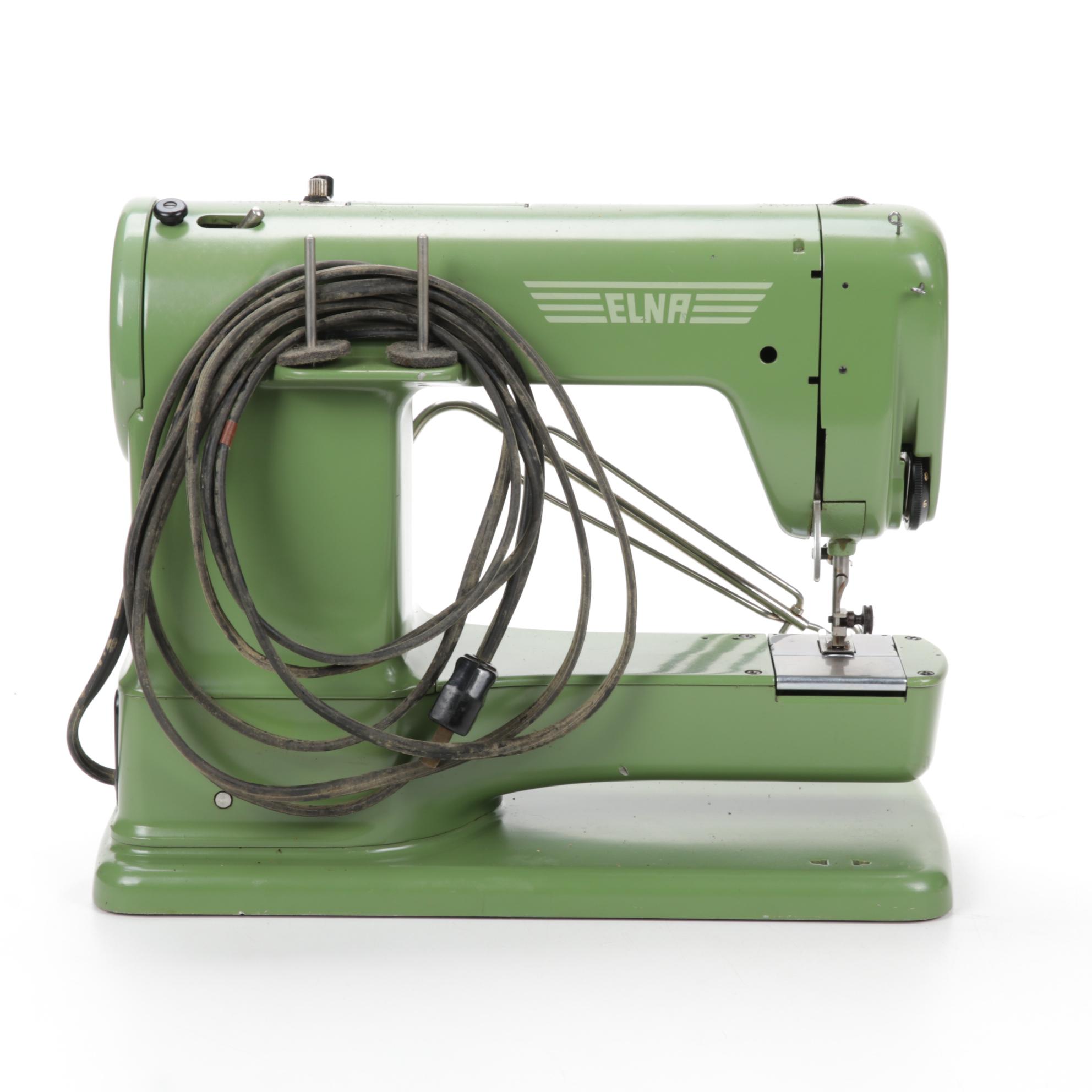 Elna and Elite Portable Sewing Machines, 1950s EBTH