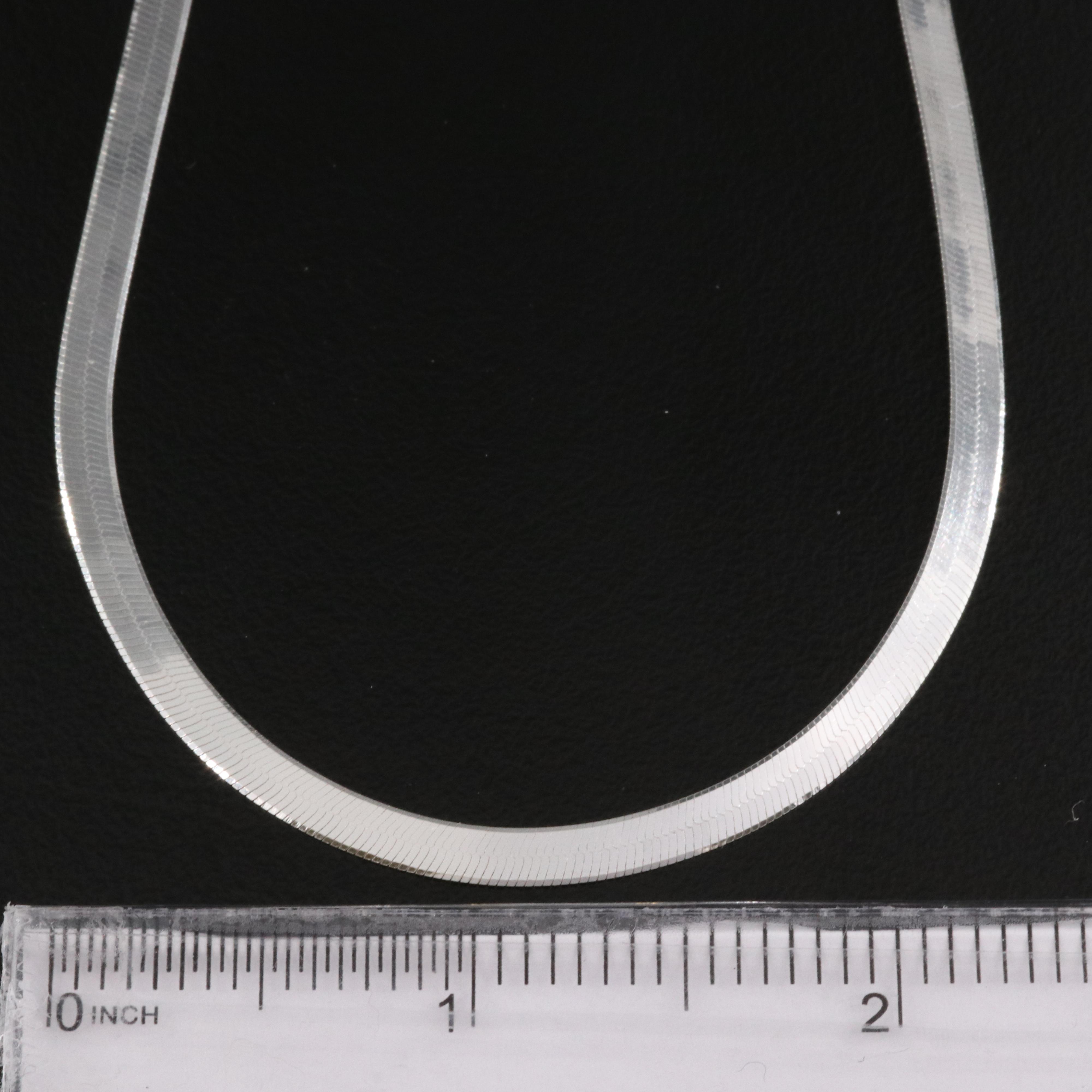 Italian Sterling Herringbone and Omega Necklaces Including Milor EBTH