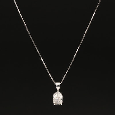 14K 0.87 CT Lab Grown Diamond Solitaire Pendant Necklace