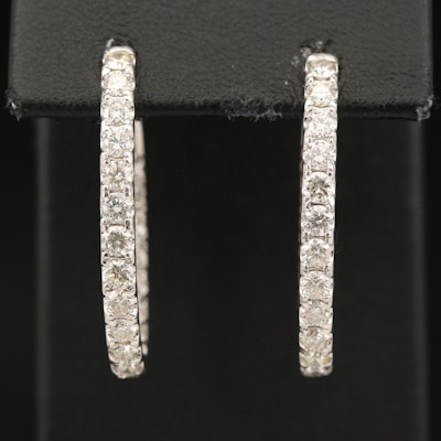 14K 3.38 CTW Diamond Inside-Out Hoop Earrings