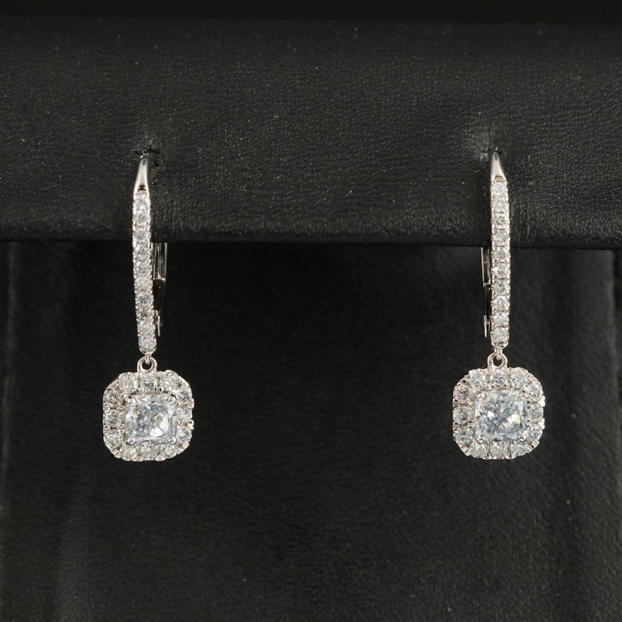 14K 1.45 CTW Lab Grown Diamond Drop Earrings