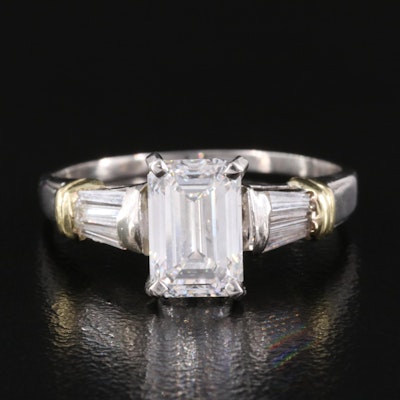 Platinum 2.39 CTW Lab Grown Diamond Ring with 14K Accents and IGI Report