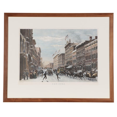 Hand-Colored Halftone After Hippolyte Sebron "New York"