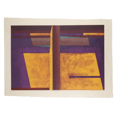 Charles Battaglini Abstract Relief Print "Charlton Access," 1984
