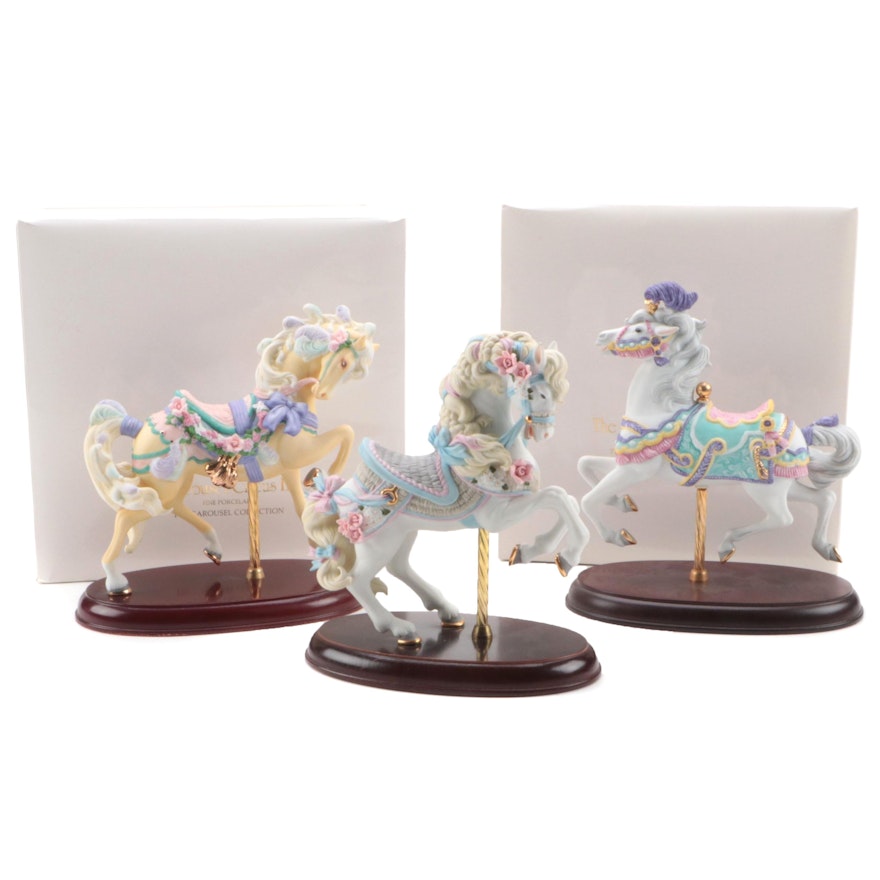 Lenox Carousel Horse Porcelain Figurines, Late 20th Century