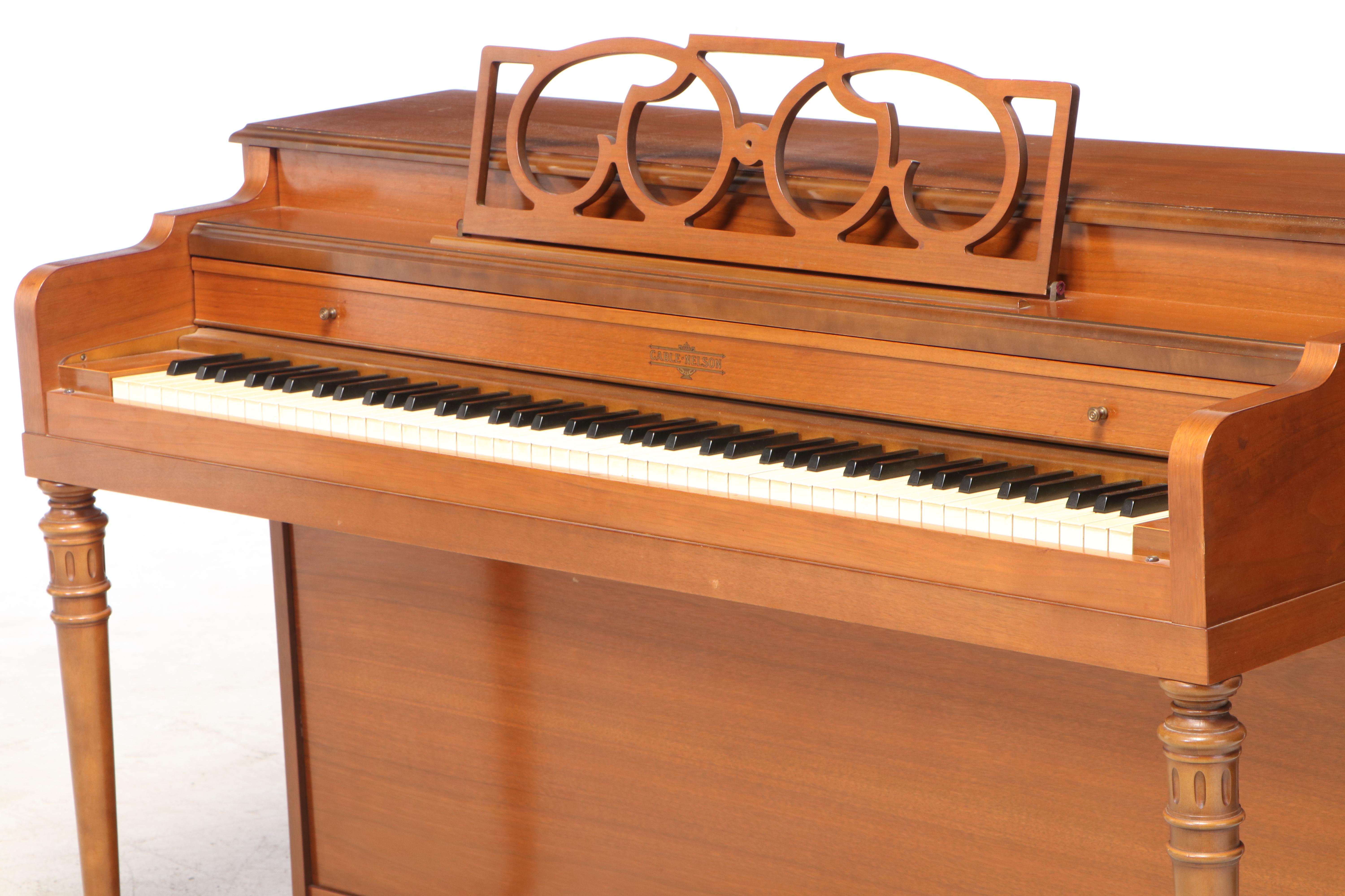 CableNelson Walnut Upright Piano with Matching Bench, Early 1960s EBTH