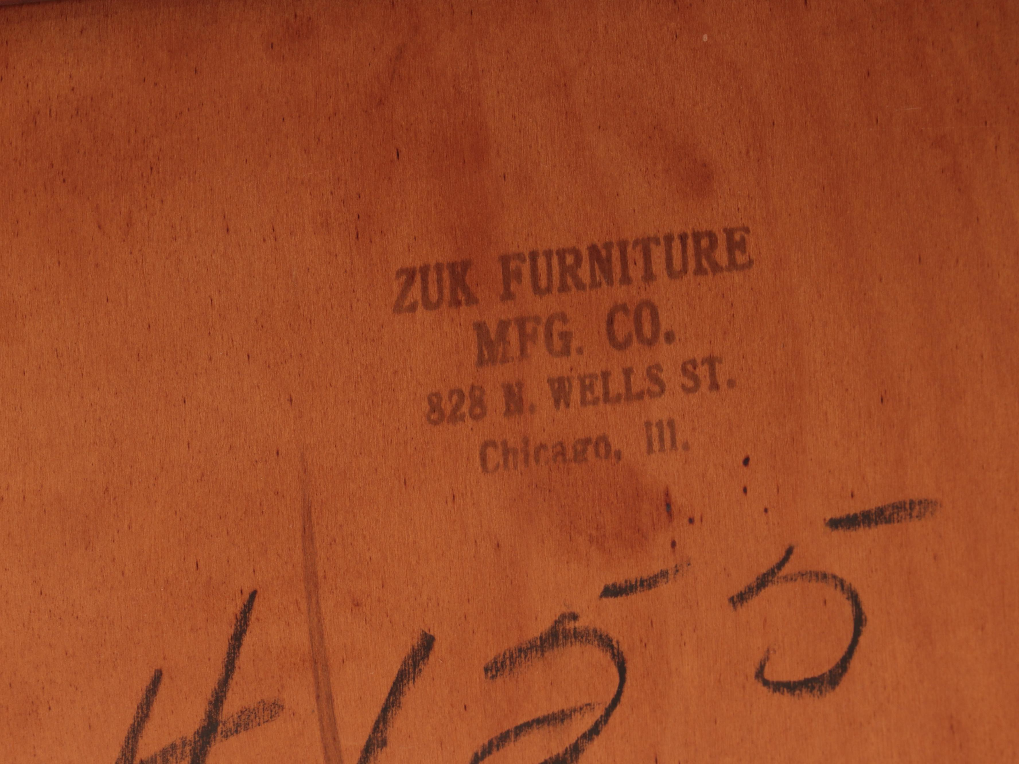 Zuk Furniture Mfg. Co. Louis XV Style Carved Walnut Writing Table, 20th