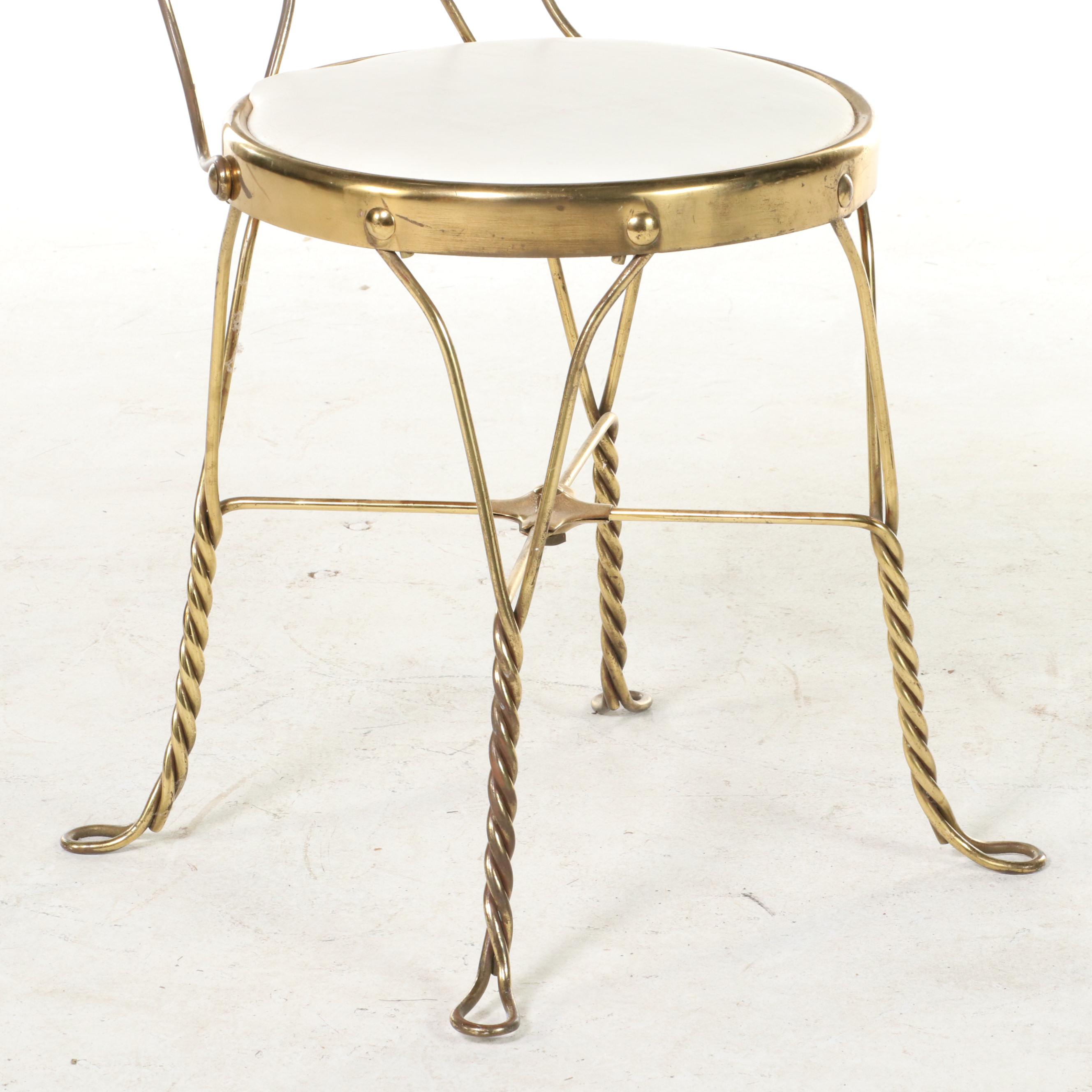 Lacquered Brass Wire Bistro Chair EBTH