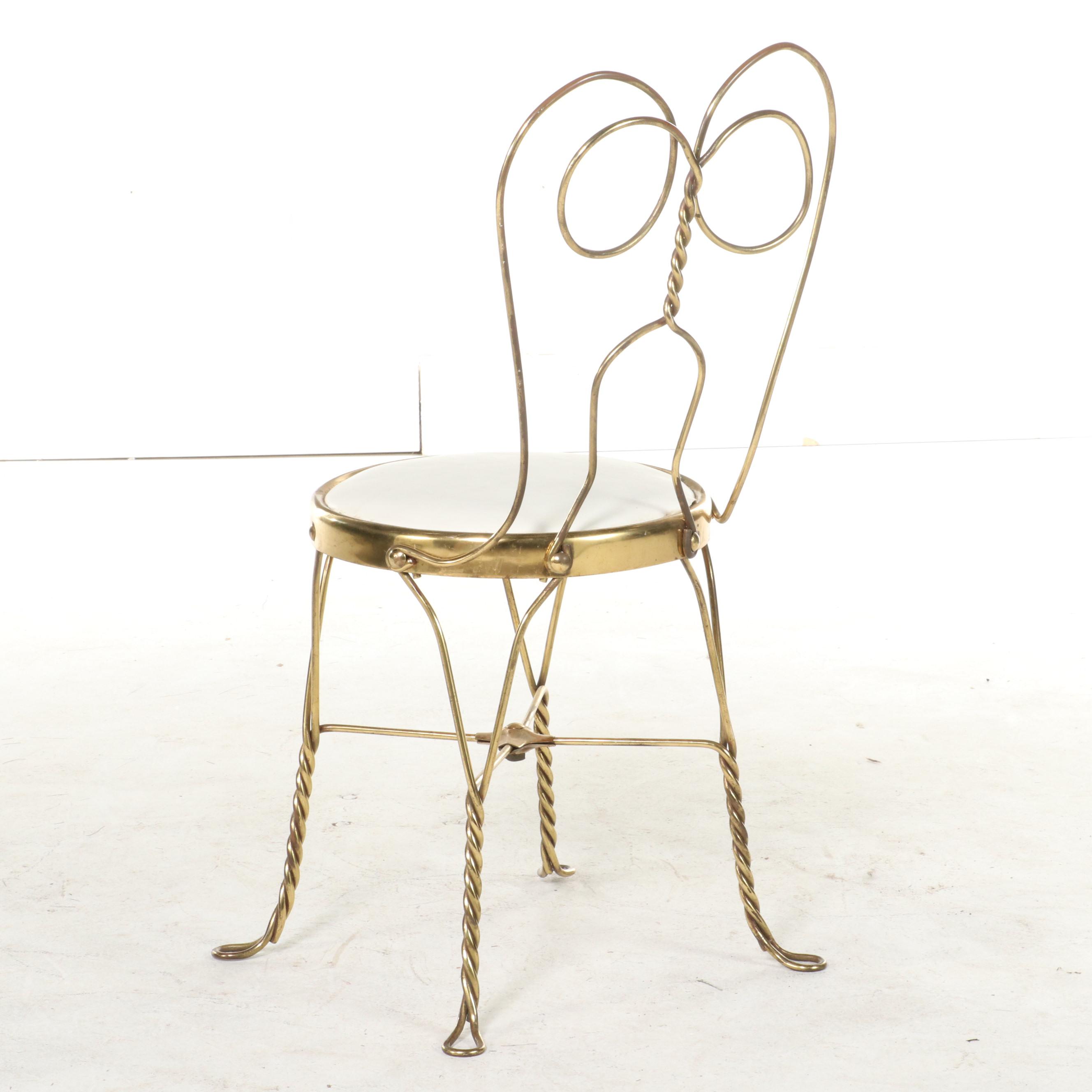 Lacquered Brass Wire Bistro Chair EBTH