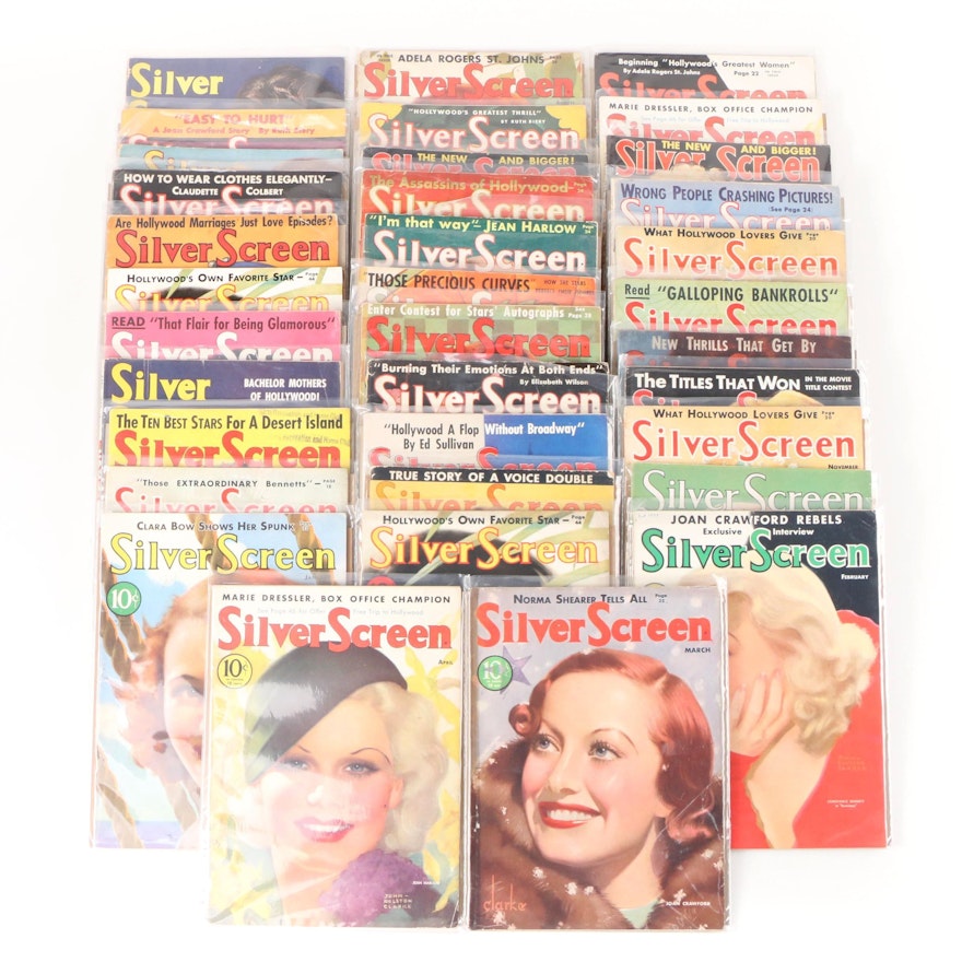 "Silver Screen" Magazines Featuring Clara Bow, Miriam Hopkins and Others