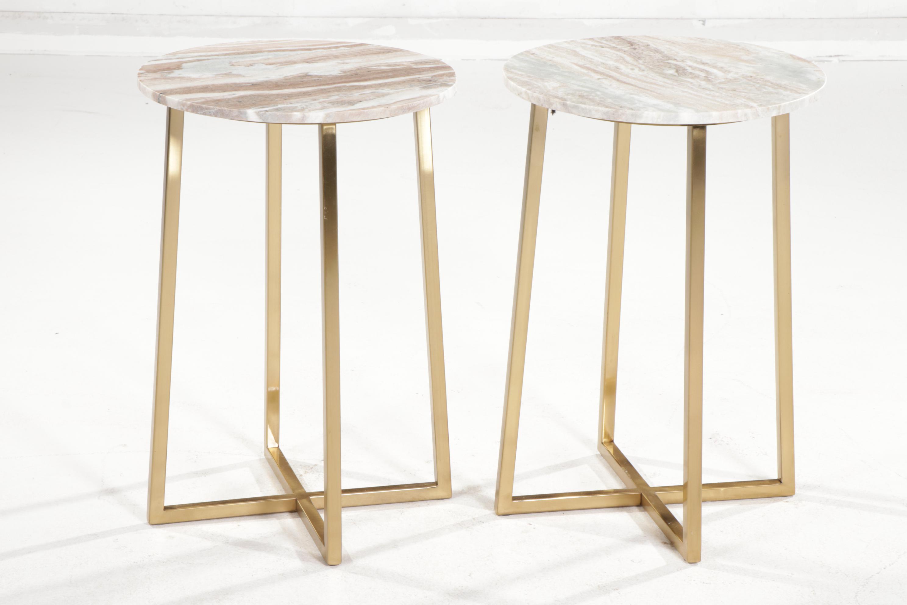 Threshold Marble Top Accent Tables EBTH