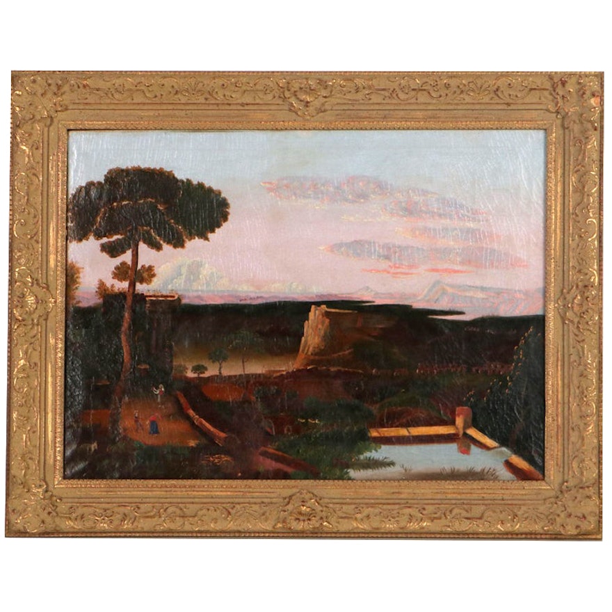 Hudson River School Style Oil Painting, Late 19th to Early 20th Century