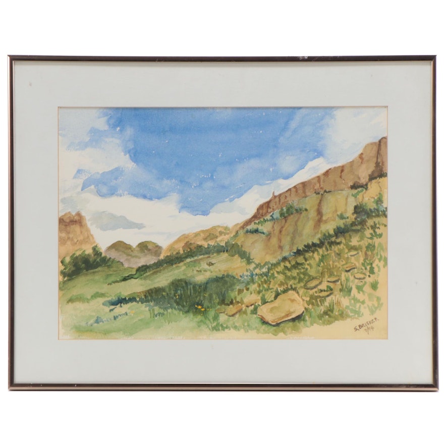 Stoney Brisker Landscape Watercolor Painting of Arizona, 1994
