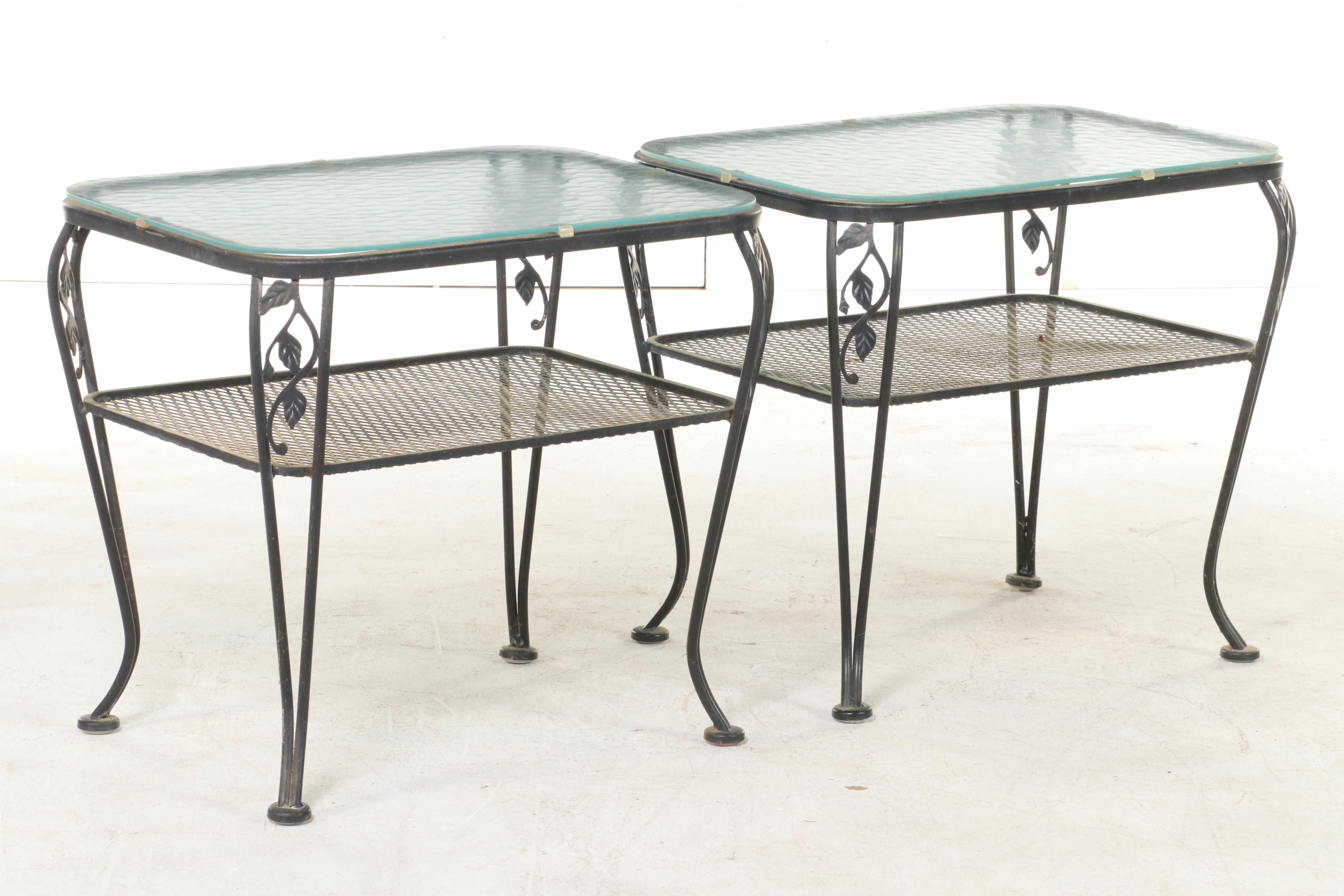Wrought Metal and Glass Patio Side Tables and Coffee Table EBTH
