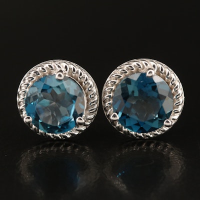 Sterling London Blue Topaz Stud Earrings