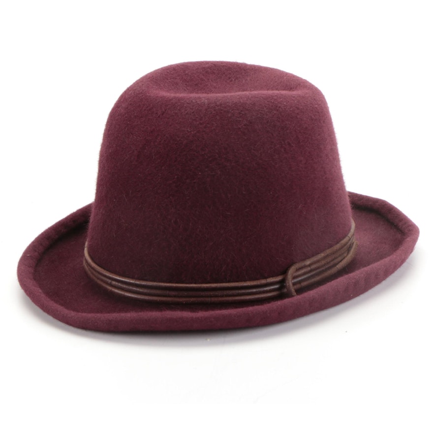 Rod Keenan Fur Felt Bowler Hat with Leather Cord Band