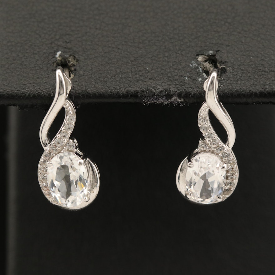 Sterling Silver Sapphire Drop Earrings