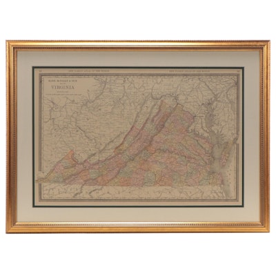 Rand, McNally & Co. Wax Engraving "Map of Virginia," Late 19th Century