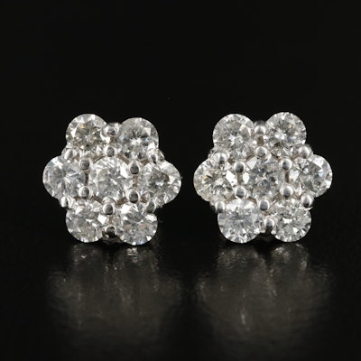 14K 2.24 CTW Diamond Cluster Earrings