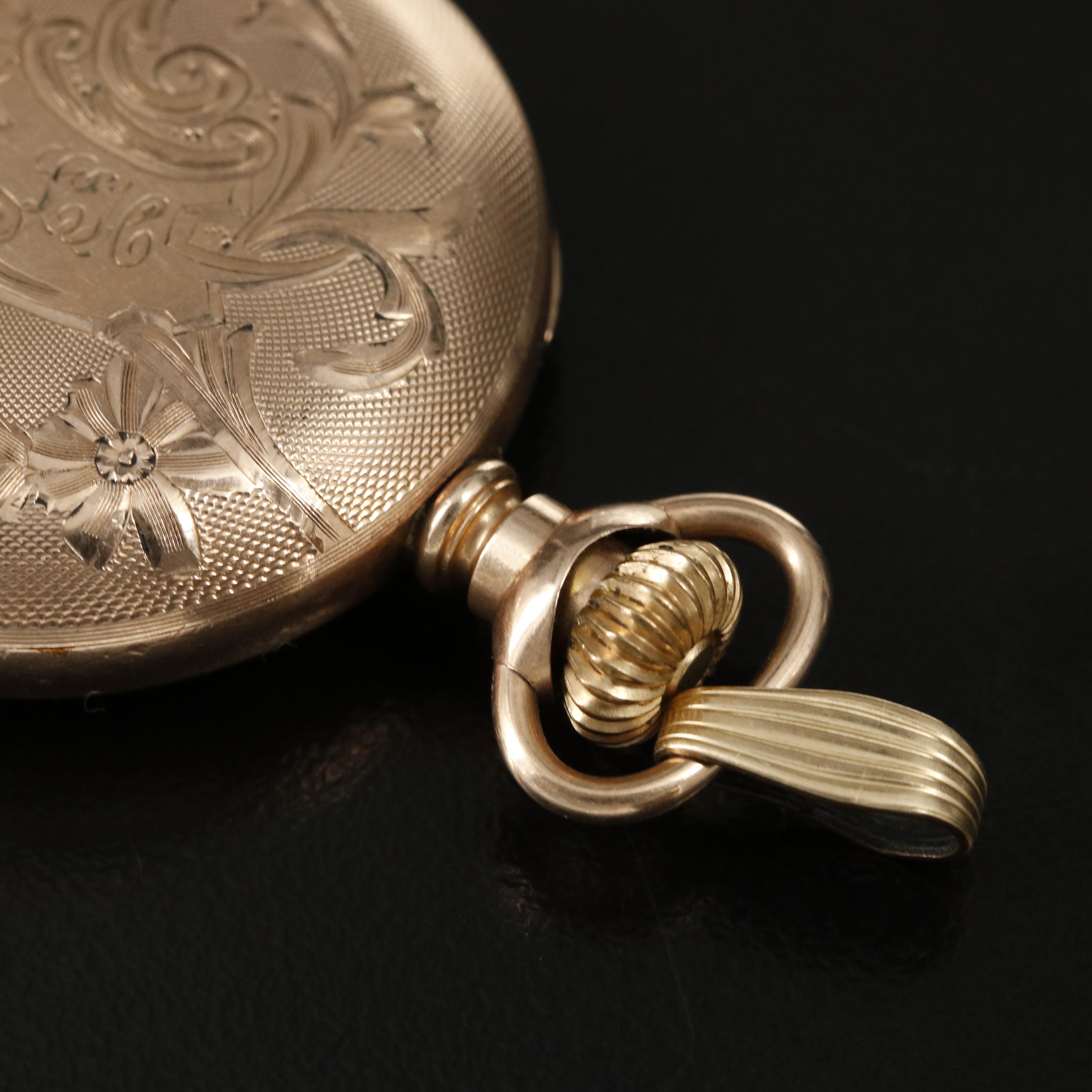 Elgin Gold Filled Pendant Set Pocket Watch EBTH