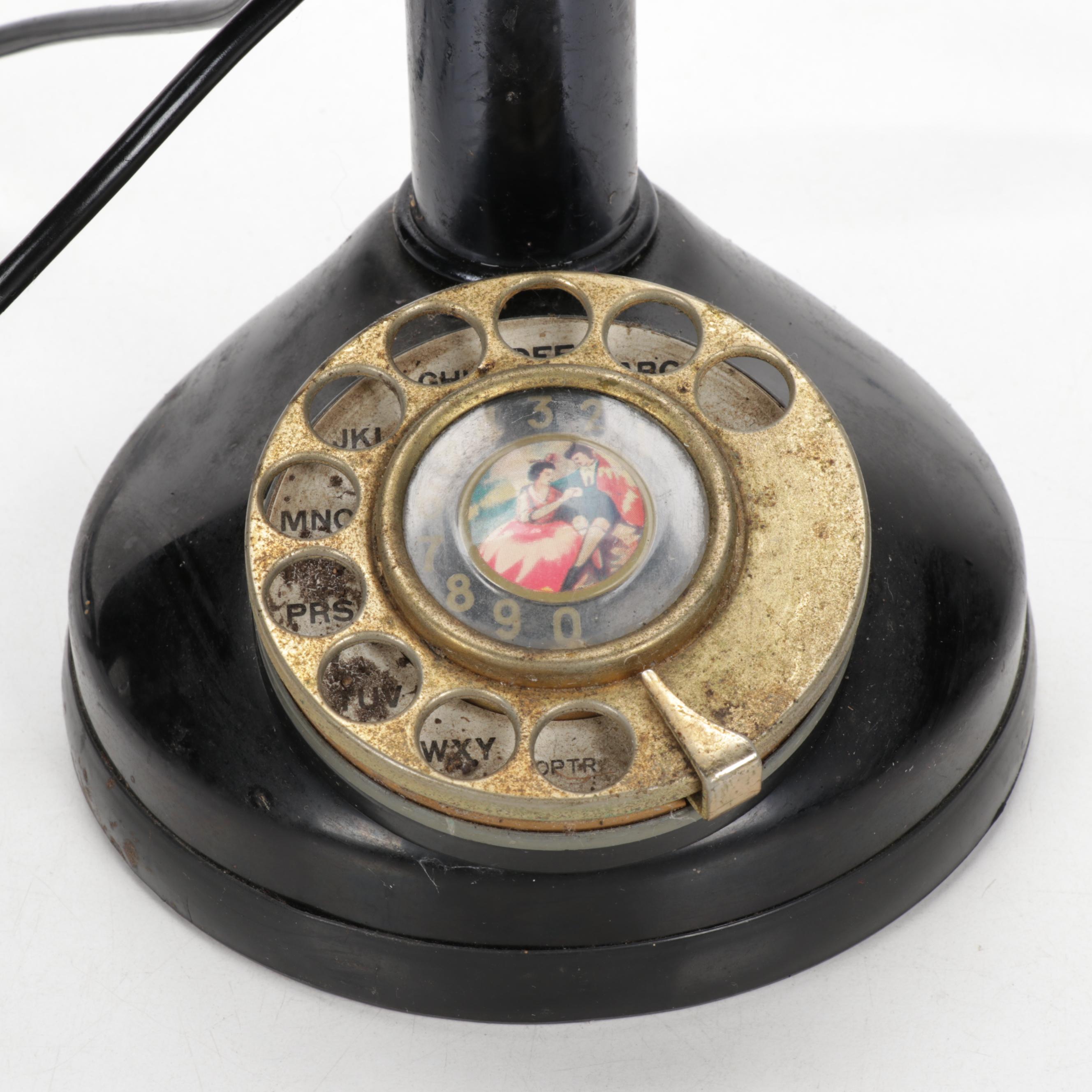 Candlestick Rotary Dial Table Phone EBTH