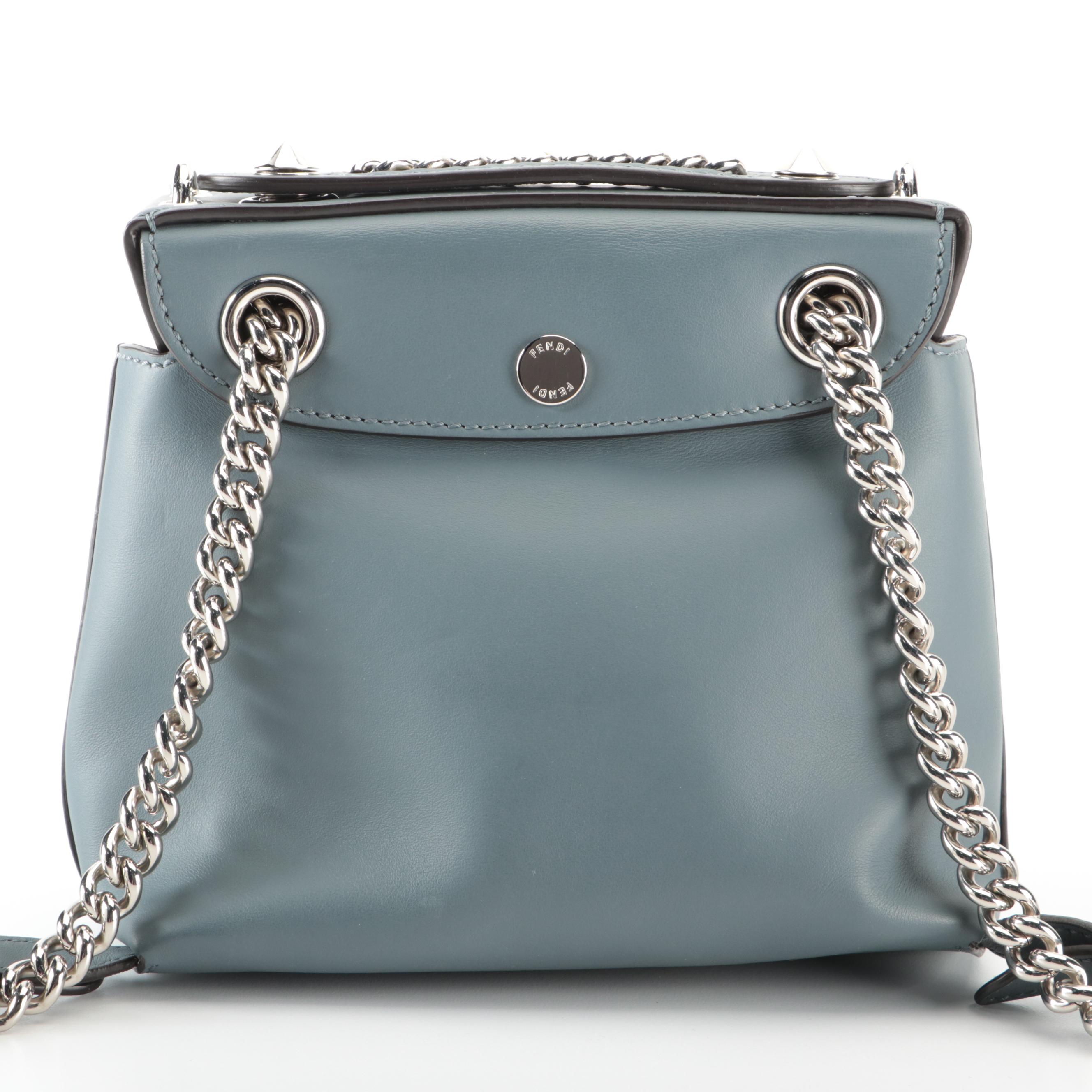 Fendi Back to School Mini Backpack in Slate Grey Calfskin Leather EBTH