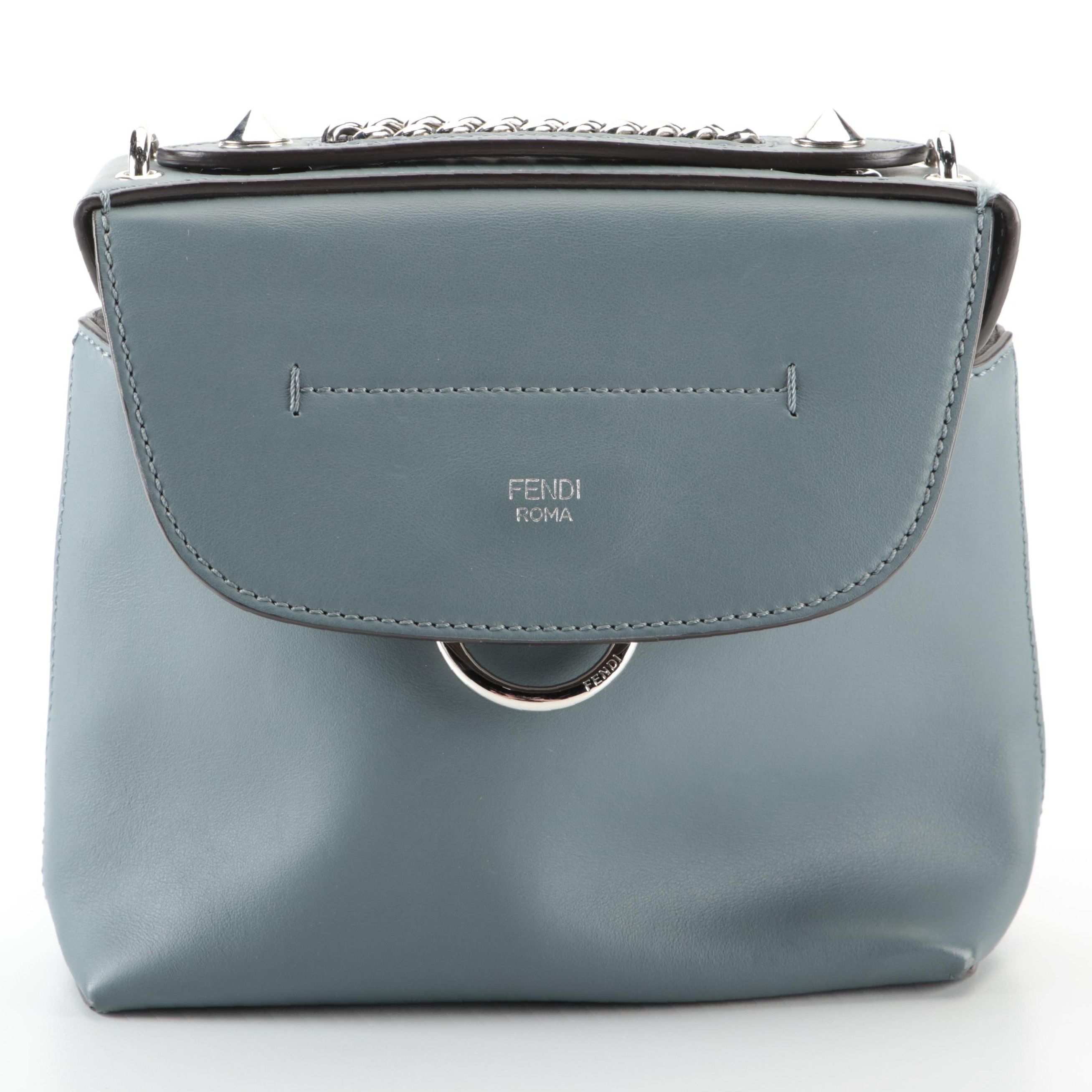 Fendi Back to School Mini Backpack in Slate Grey Calfskin Leather EBTH