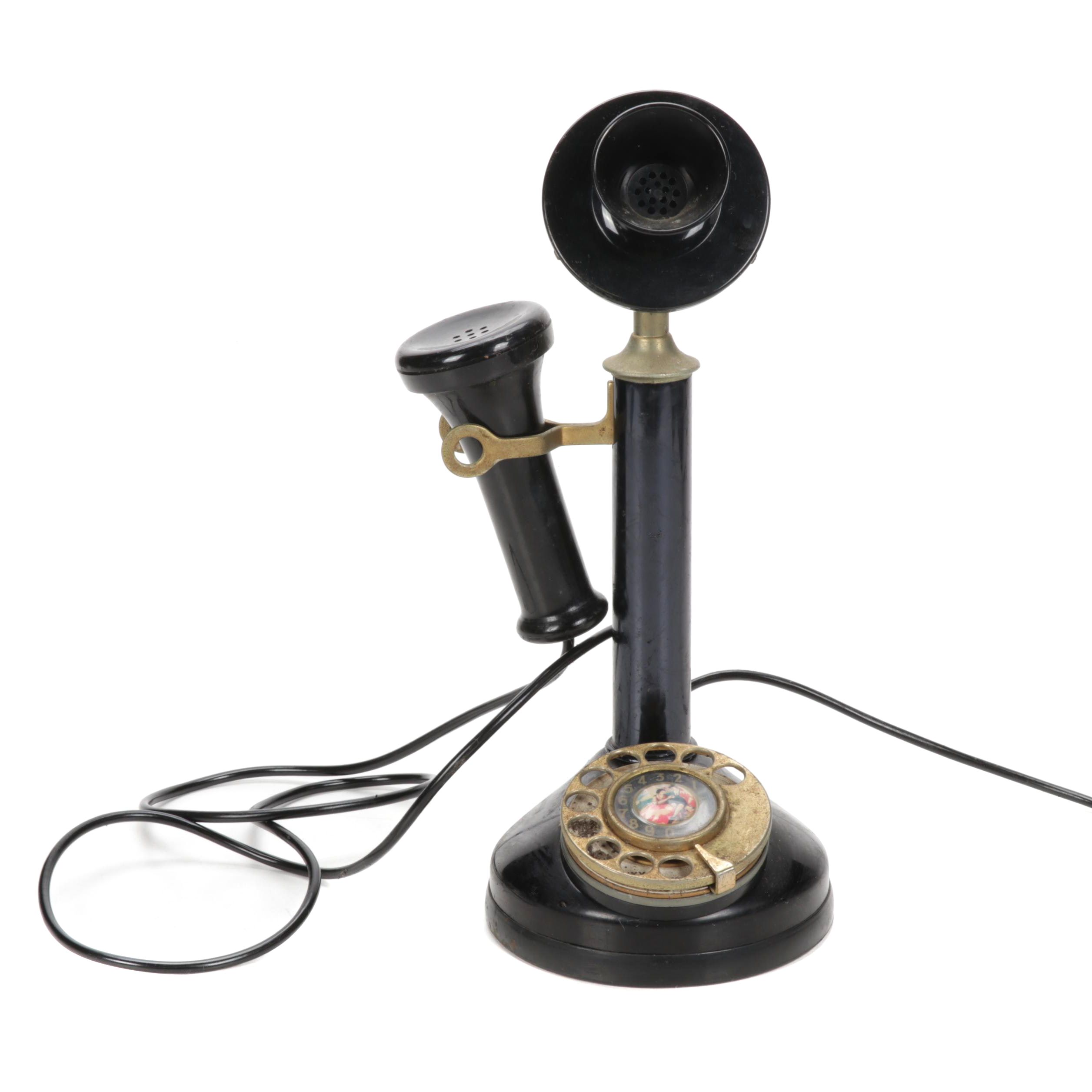 Candlestick Rotary Dial Table Phone EBTH