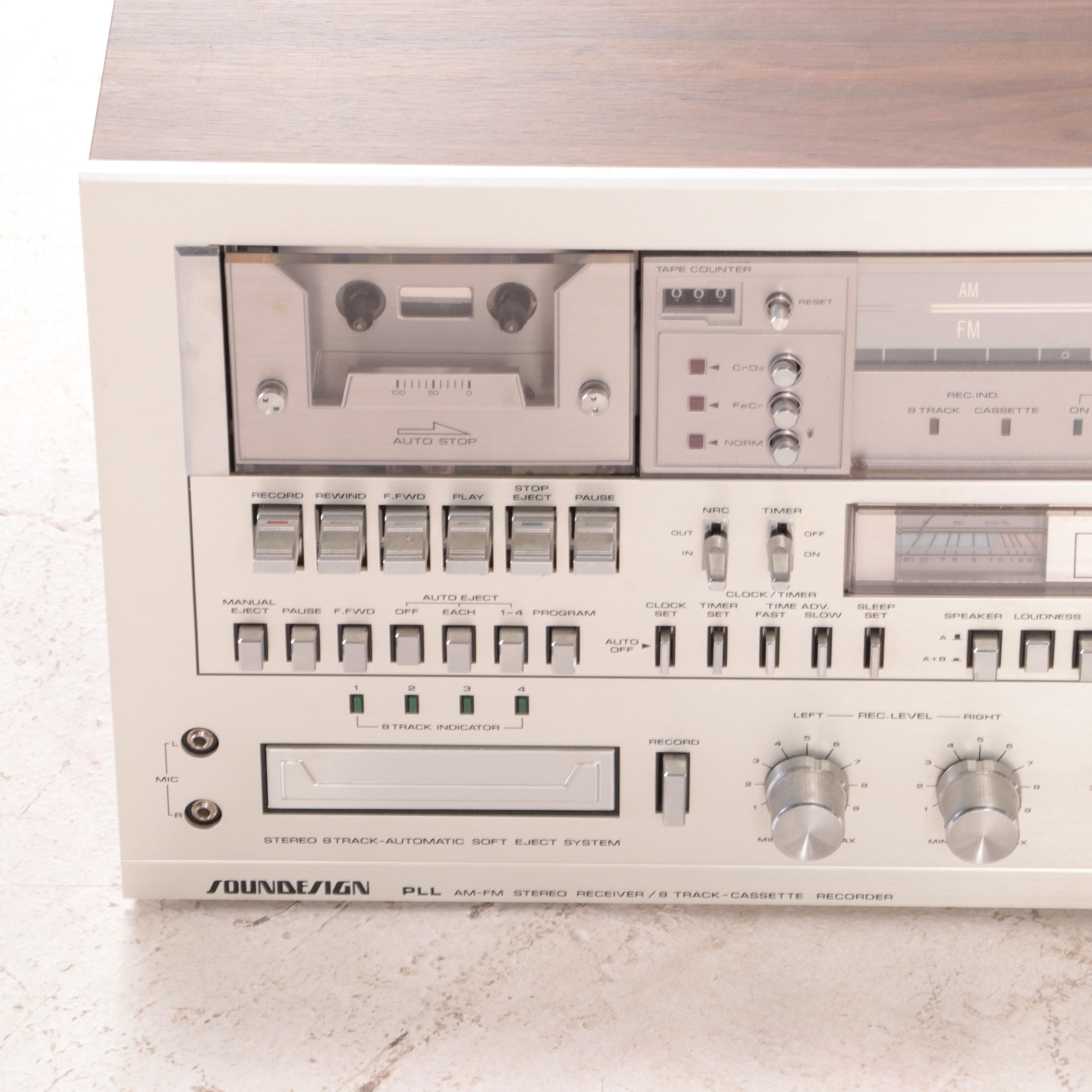 Soundesign PLL Stereo Receiver with 8Track Cassette Player EBTH