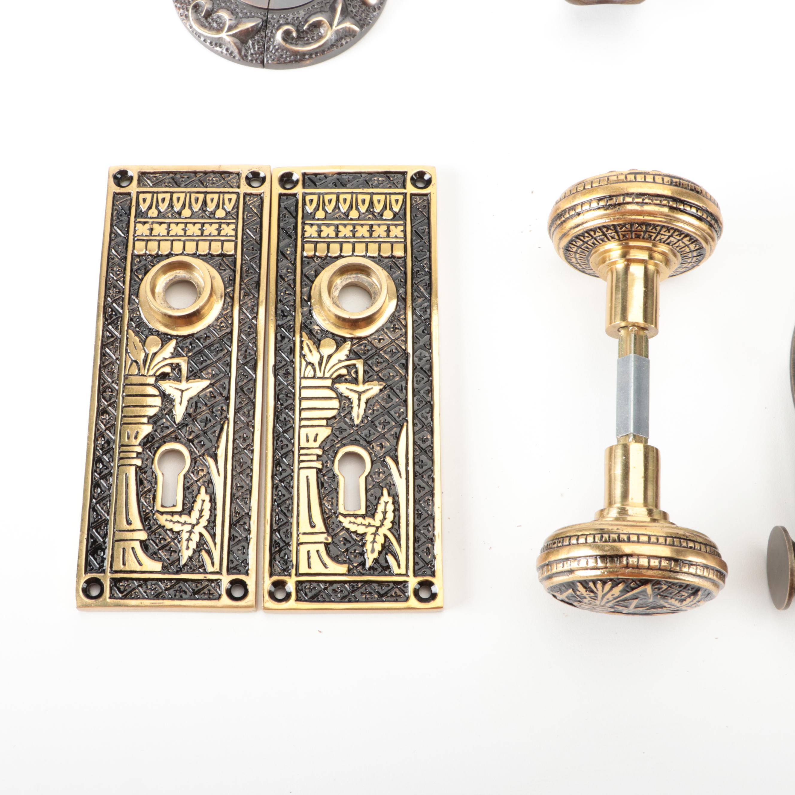 Door Plate and Knob Set, Toilet Paper Holder, Triple Hook and Radiator