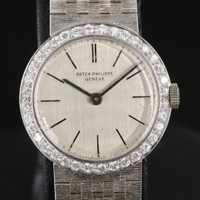 Vintage Patek Philippe Calatrava 18K Diamond Wristwatch