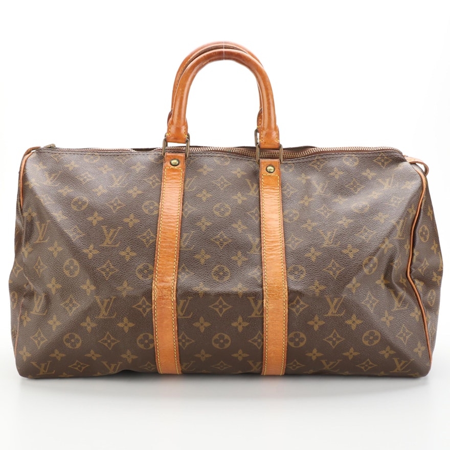 Louis Vuitton Keepall 45 in Monogram Canvas and Vachetta Leather