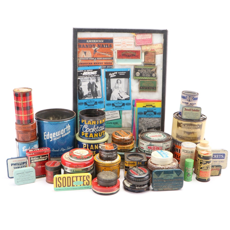 Anacin, Planters, Tuxedo and Other Tins, Matches and More, Early/Mid-20th C